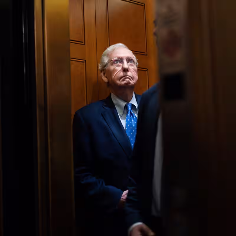 Senator Mitch McConnell Stumbles and Falls at the Capitol