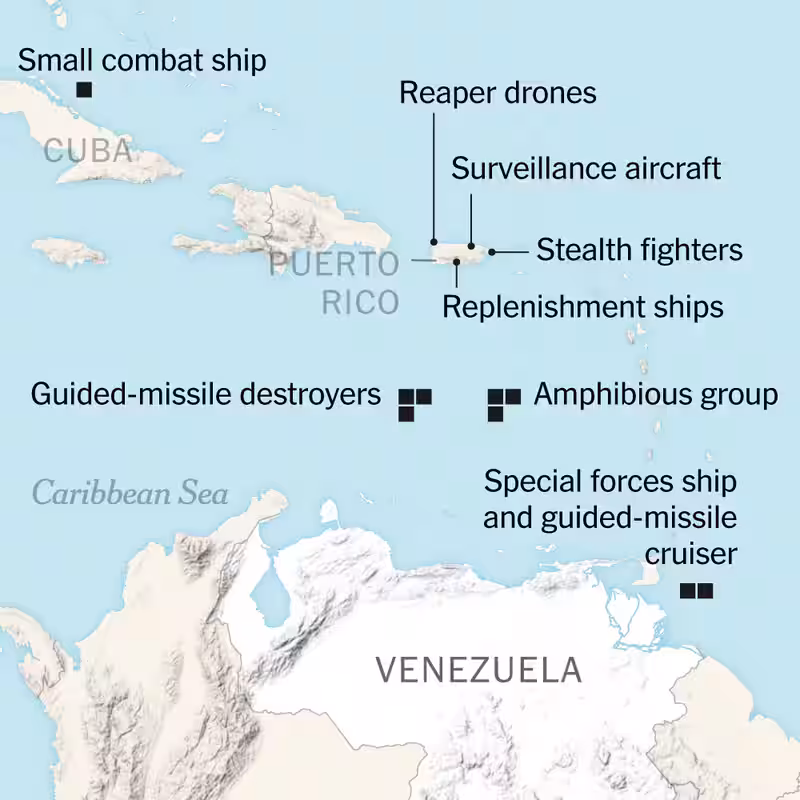 Maps: Where the U.S. Is Building Up Military Force in the Caribbean