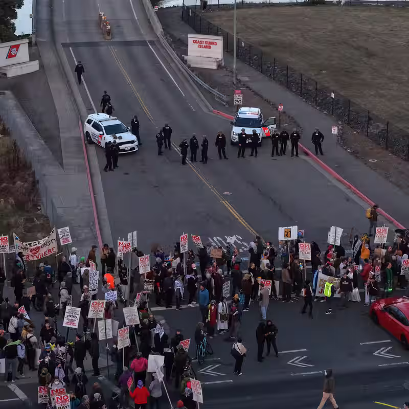 Bay Area Protesters Try to Block Base Entrance Before Immigration Operation